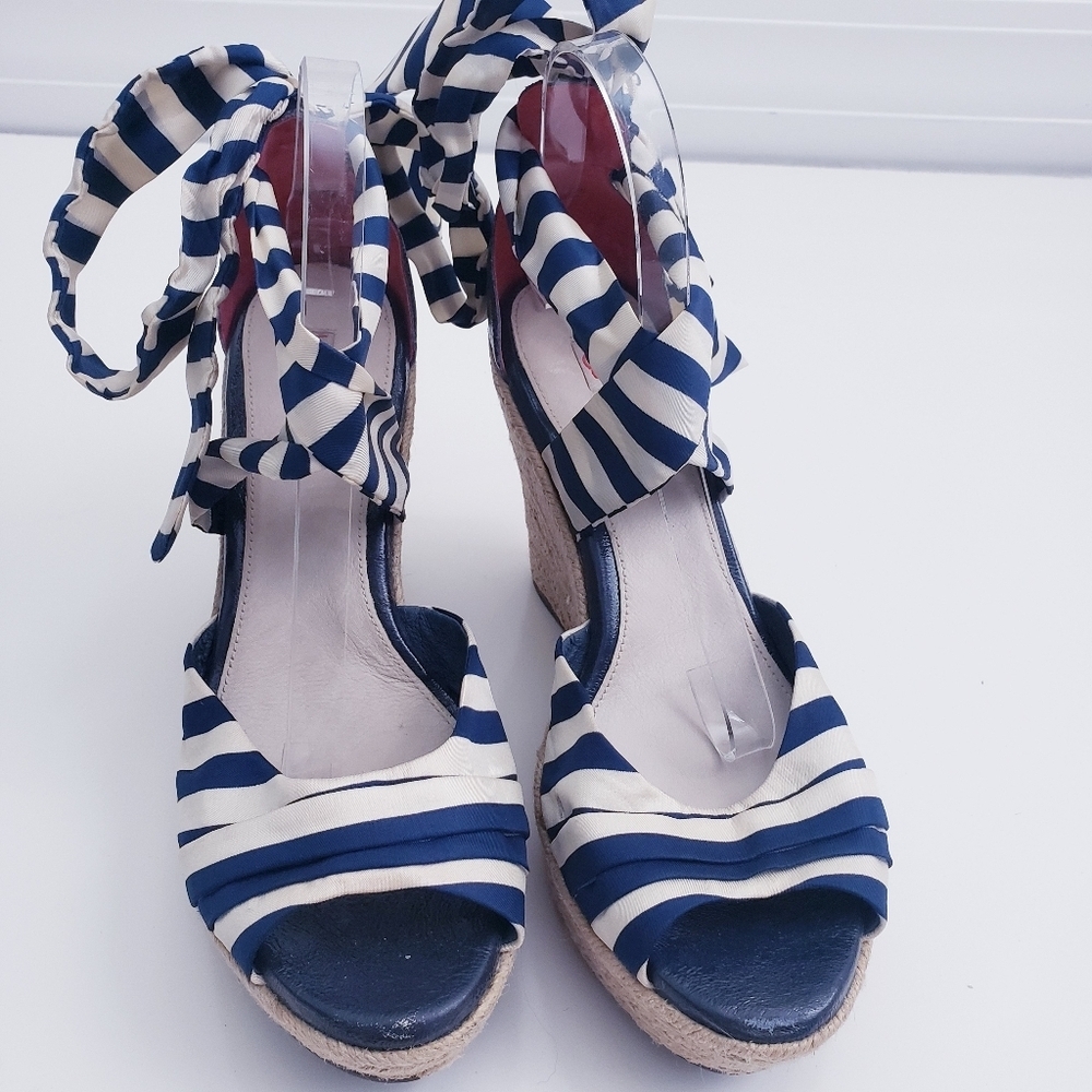 UGG Lucianna Stripe Wedge Sandal Heel Resort - Picture 3 of 9